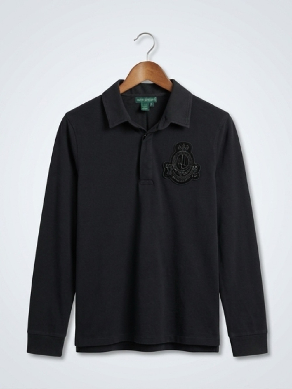 Lauren Ralph Lauren Black Long Sleeve Crest Polo
